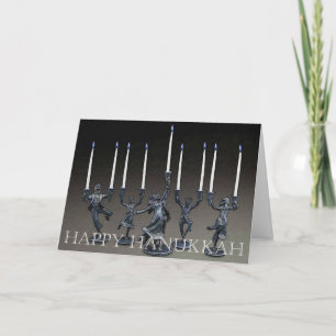 Festiva Tarjeta de Menorah Jánuca del baile
