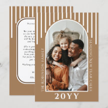 Tarjeta de Mensaje de Foto de Año Nuevo Moderno en