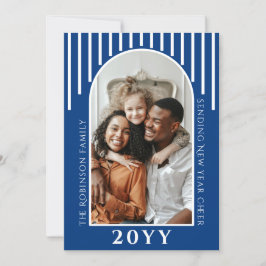 Festiva Tarjeta de Mensaje de Foto de Año Nuevo Moderno en