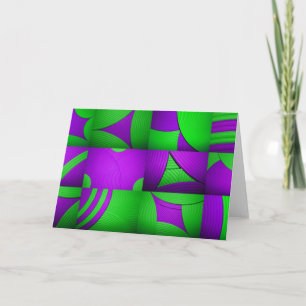 Festiva Tarjeta de modelo abstracta verde y púrpura