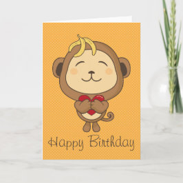 Festiva Tarjeta de mona HBD