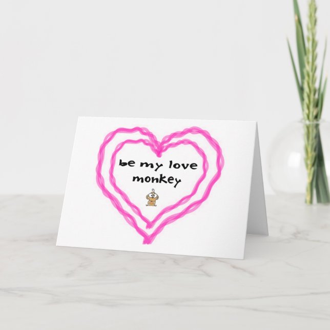 Festiva Tarjeta de mono de amor (Anverso)