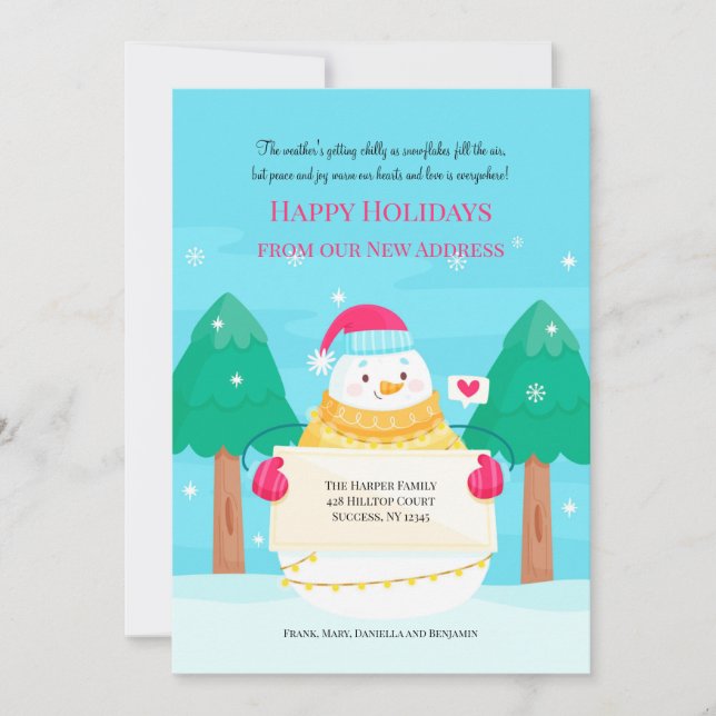 Festiva Tarjeta de Mudanza de Fiesta (Anverso)