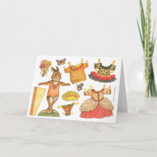 Festiva Tarjeta de muñeca Ballerina Bunny Thankding Paper
