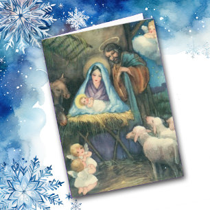 Festiva Tarjeta de natividad de la era victoriana