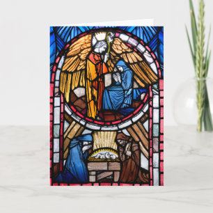 Festiva Tarjeta de natividad de vidrio manchado
