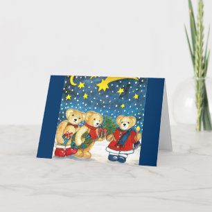 Festiva Tarjeta de navidad, Innentext/“Teddys con regalos