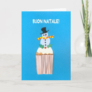Festiva Tarjeta de Navidad, italiano, magdalena con el