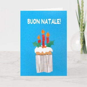 Festiva Tarjeta de Navidad, italiano, magdalena con las