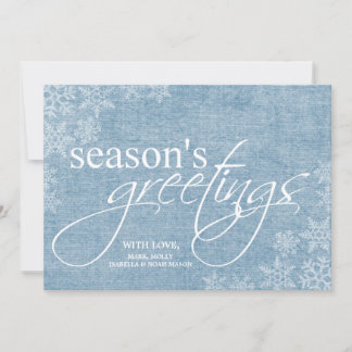 Festiva Tarjeta de Navidades 5x7 Blue Snowflakes