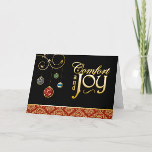 Festiva Tarjeta de Navidades A7 Comodidad y Alegría Mod Or