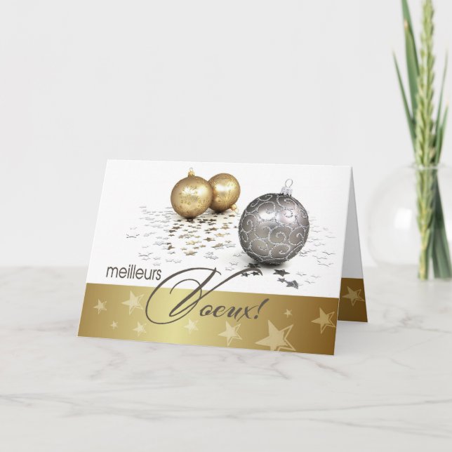 Festiva Tarjeta de Navidades a Meilleurs Voeux en francés (Anverso)