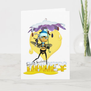 Festiva Tarjeta de Navidades Abejas - Abeja Cuta