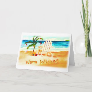 Festiva Tarjeta de Navidades acuáticos de playa