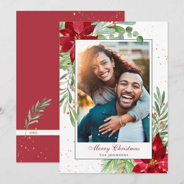 Festiva Tarjeta de Navidades acuáticos de vacaciones de ve (Anverso / Reverso)