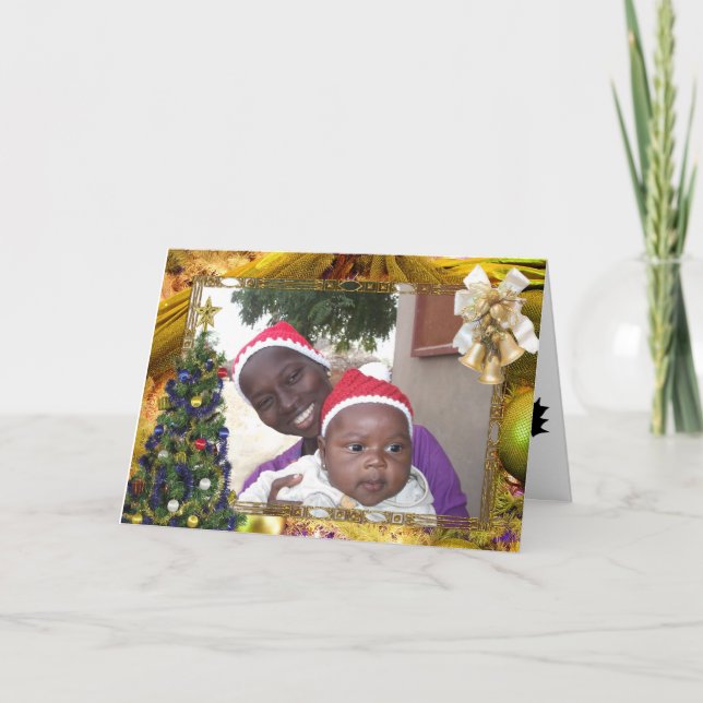 Festiva Tarjeta de Navidades africanos (Anverso)
