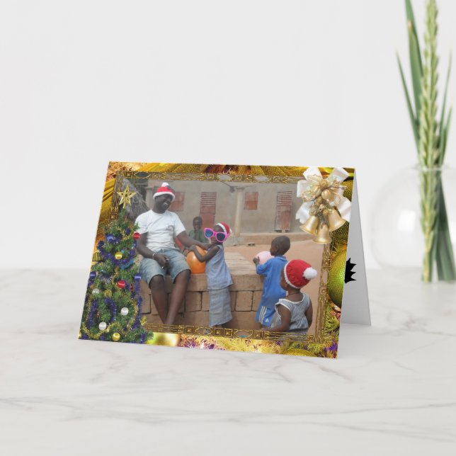 Festiva Tarjeta de Navidades africanos (Anverso)