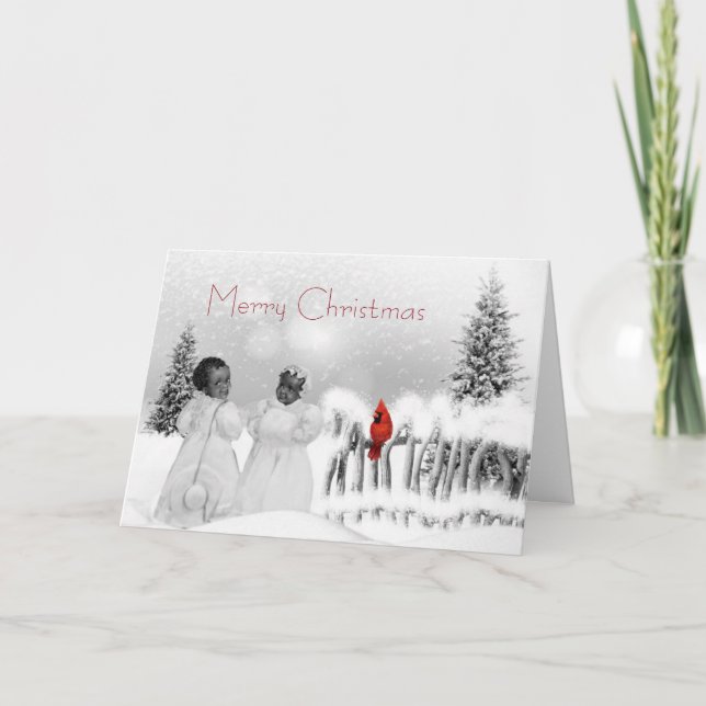 Festiva Tarjeta de Navidades afroamericanos (Anverso)