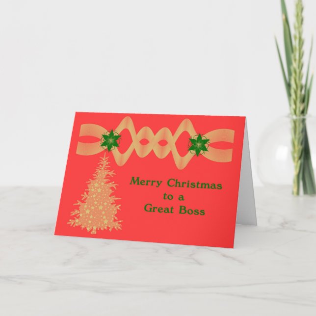 Festiva Tarjeta de navidades al jefe del personal (Anverso)