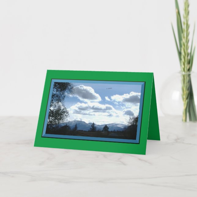 Festiva Tarjeta de Navidades al otro lado de las montañas (Anverso)