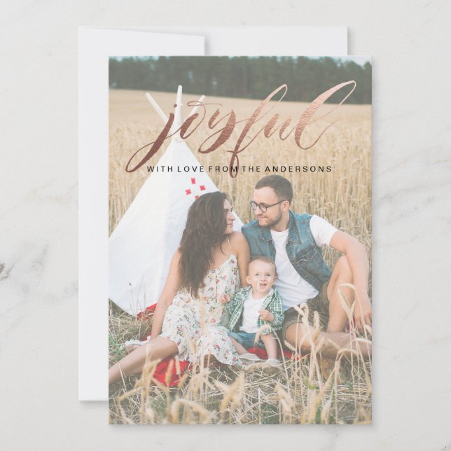 Festiva Tarjeta de Navidades alegres de Relieve metalizado (Anverso)