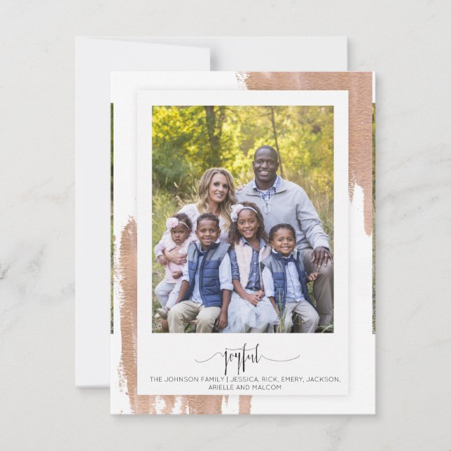 Festiva Tarjeta de Navidades alegres moderna con elementos (Anverso)