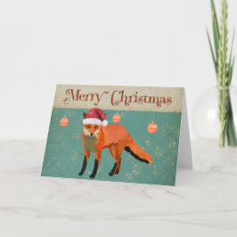 Festiva Tarjeta de Navidades Amber Fox