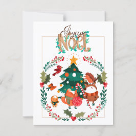 Festiva Tarjeta de navidades - Animales