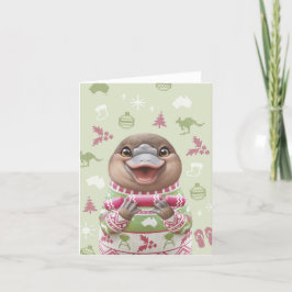 Festiva Tarjeta de Navidades animales australianos - Platy