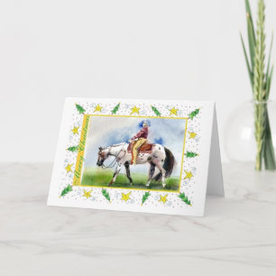 Festiva Tarjeta de Navidades Appaloosa Western Plasure Bla