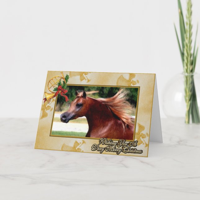 Festiva Tarjeta de Navidades árabe Horse Blank (Anverso)