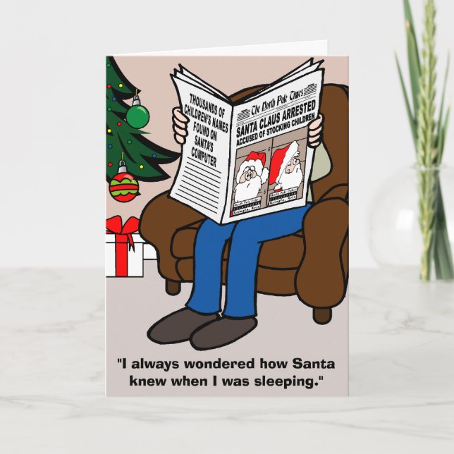 Festiva Tarjeta de Navidades arrestados de Santa Claus (Anverso)