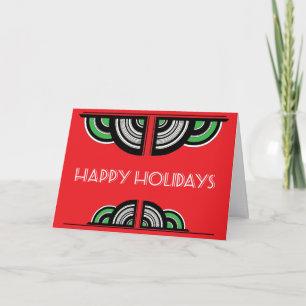 Festiva Tarjeta de Navidades Art Deco