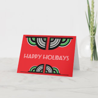 Festiva Tarjeta de Navidades Art Deco