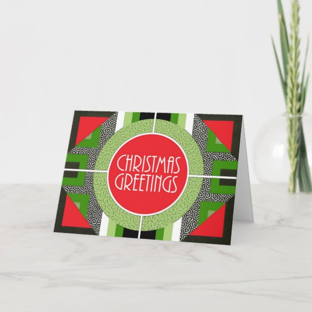 Festiva Tarjeta de Navidades Art Deco (Anverso)