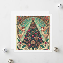 Festiva Tarjeta de Navidades Art Nouveau