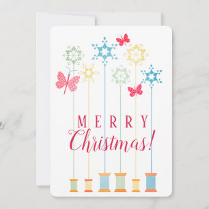 Festiva Tarjeta de Navidades artesanales de mariposas de h
