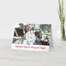Tarjeta de Navidades Aves con inserción de fotos +