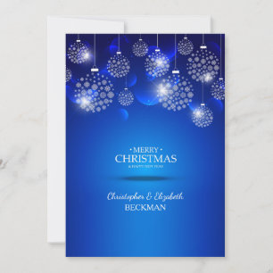 Festiva Tarjeta de Navidades azul real