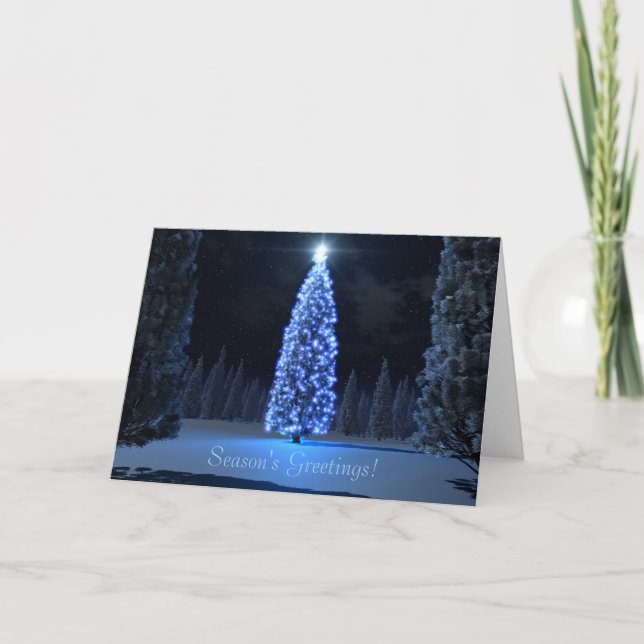 Festiva Tarjeta de Navidades azules (Anverso)