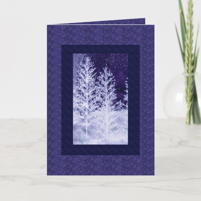 Festiva Tarjeta de Navidades azules (Anverso)
