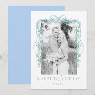 Festiva Tarjeta de Navidades azules casados y abuelos