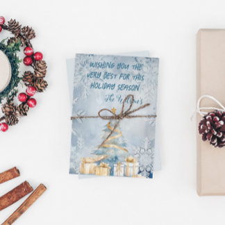 Festiva Tarjeta de Navidades azules congelados