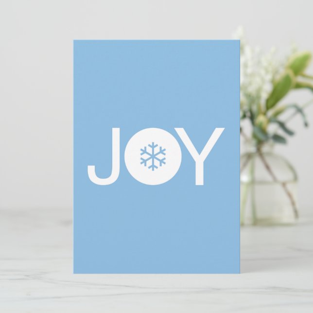 Festiva Tarjeta de Navidades azules de la alegría de los n (Anverso de pie)