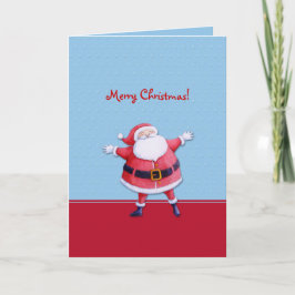 Festiva Tarjeta de Navidades azules de Santa Claus