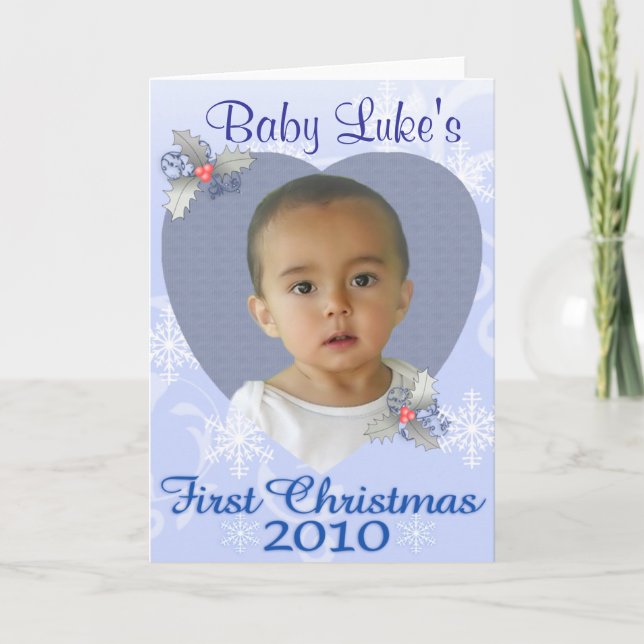 Festiva Tarjeta de Navidades Baby Boy 1 (Anverso)