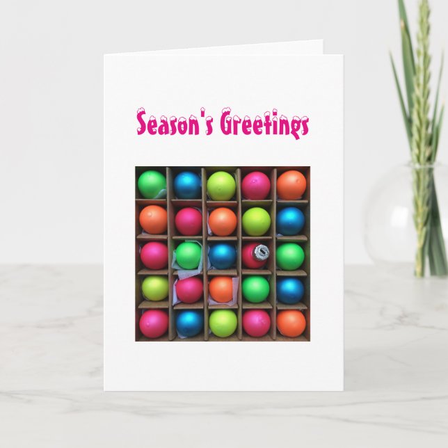Festiva Tarjeta de Navidades Baubles (Anverso)