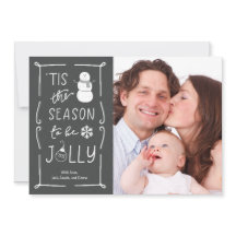 Tarjeta de Navidades "Be Jolly Snowman"