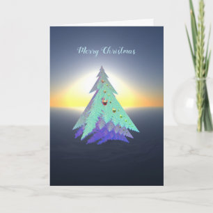 Festiva Tarjeta de Navidades Bella Artes con árbol de dise