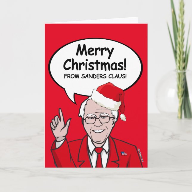 Festiva Tarjeta de Navidades Bernie Sanders - Sanders Clau (Anverso)